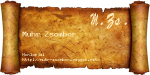 Muhr Zsombor névjegykártya